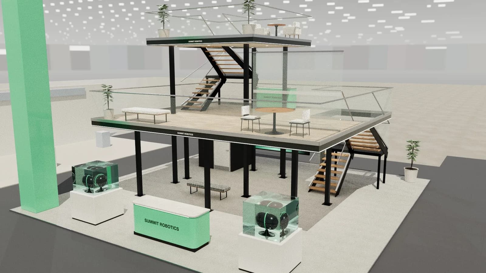 A triple-deck island stand designed in Studio