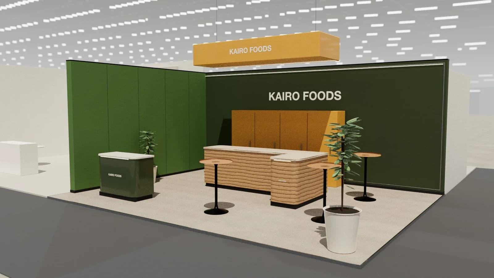 Hospitality bar: 8 × 6 m corner stand exhibition stand idea