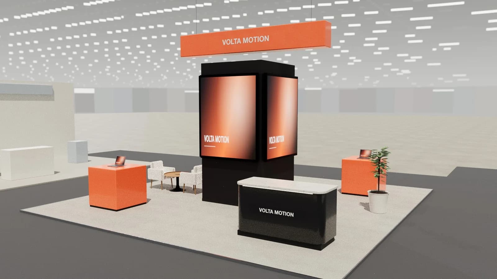 Launch island: 8 × 8 m island stand exhibition stand idea
