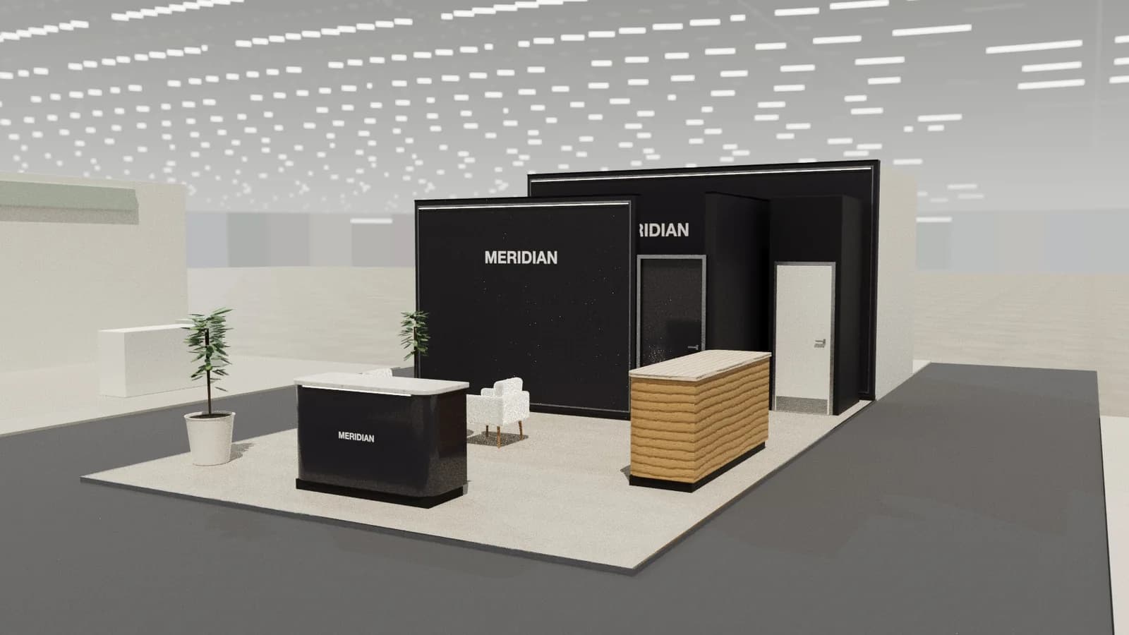 Meeting peninsula: 6 × 9 m peninsula stand exhibition stand idea