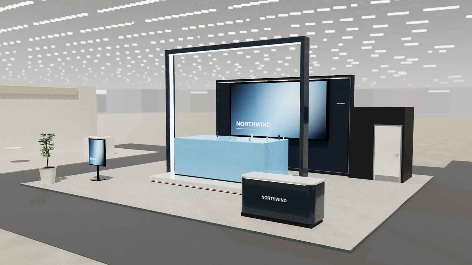 Showcase platform: 12 × 10 m island stand exhibition stand idea
