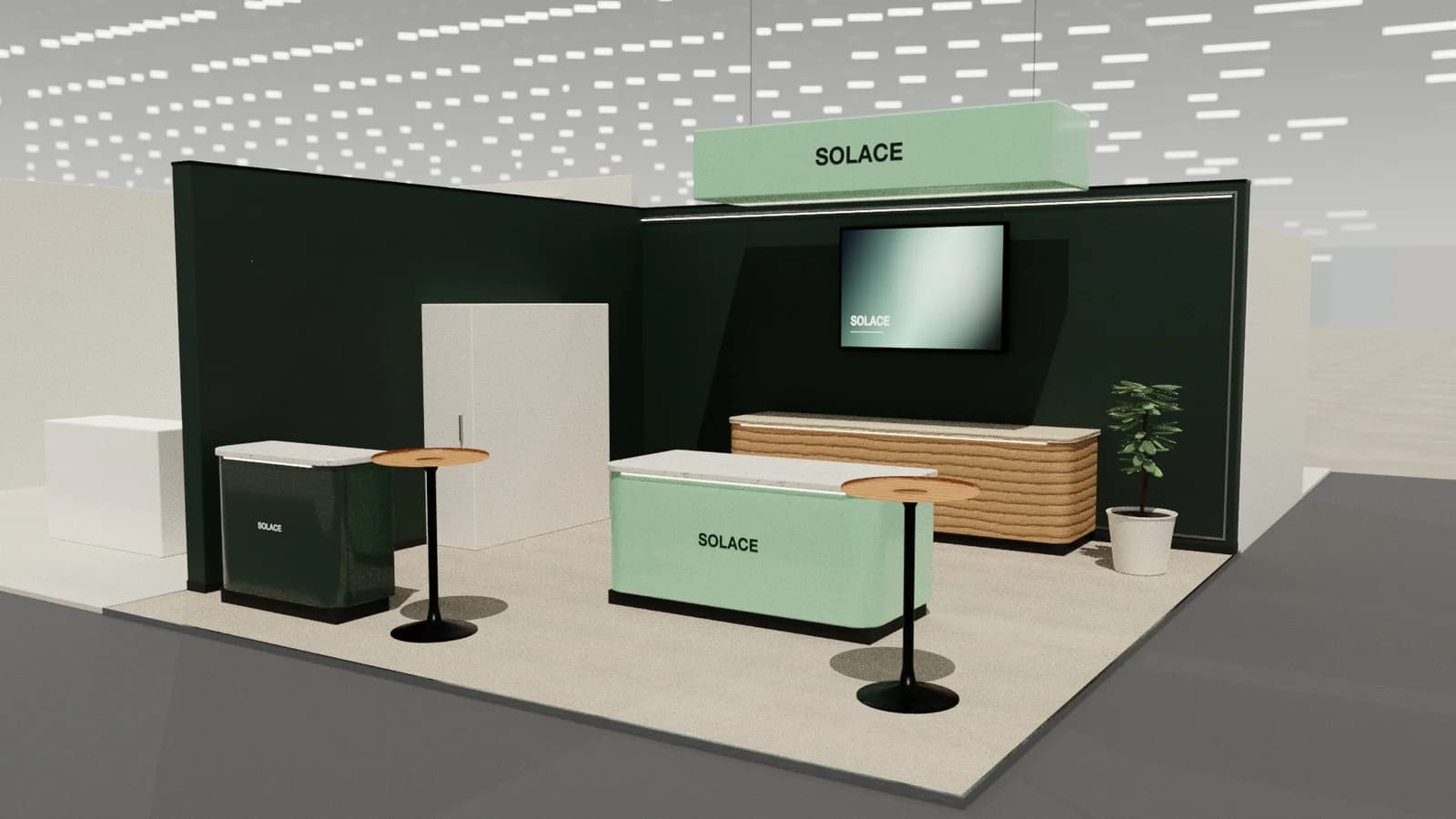 Tasting kitchen: 6 × 6 m corner stand exhibition stand idea